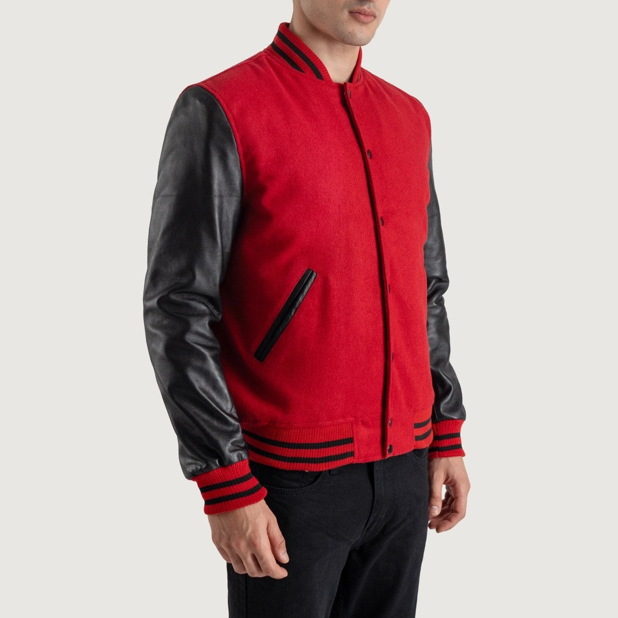 Red and Black Varsity Letterman Jacket - Recreated Inspired Edition
