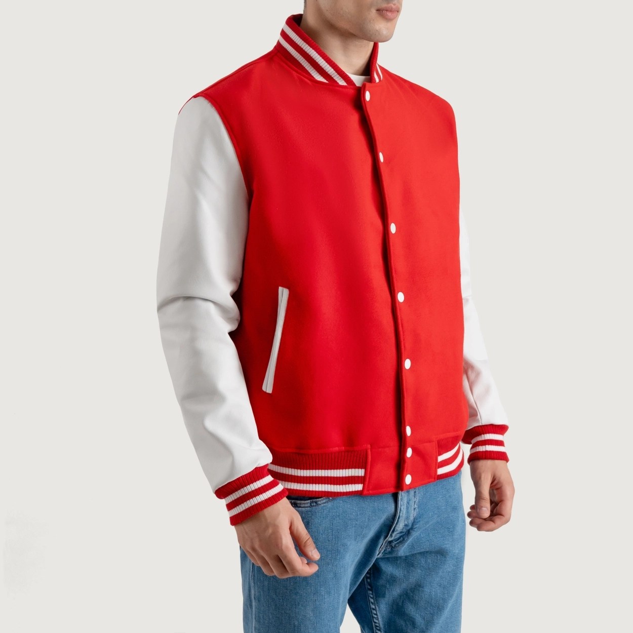 Red and White Varsity Letterman Jacket - Recreated Inspired Edition