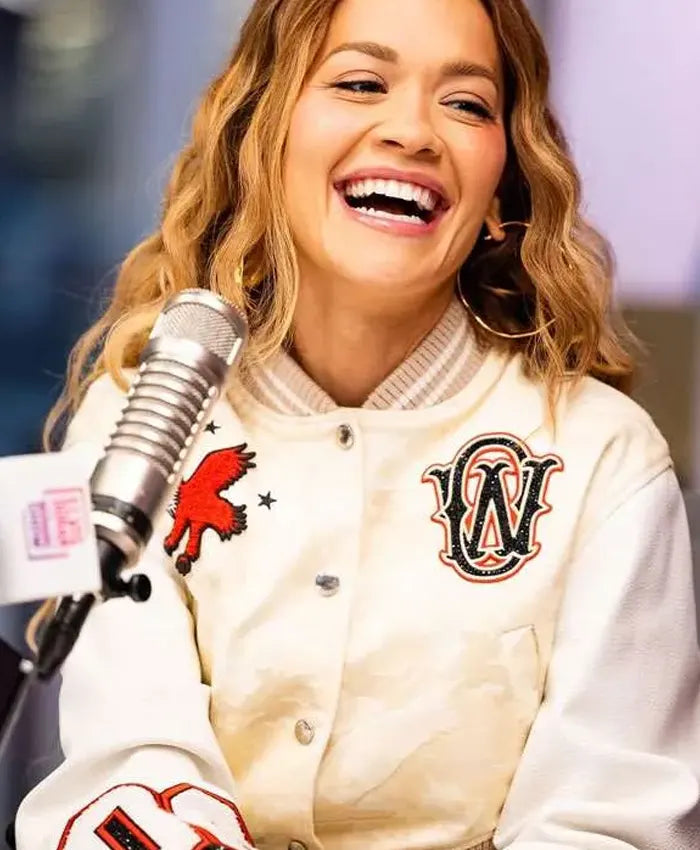 Rita Ora Elvis Duran Show Varsity Jacket - Recreated Inspired Edition