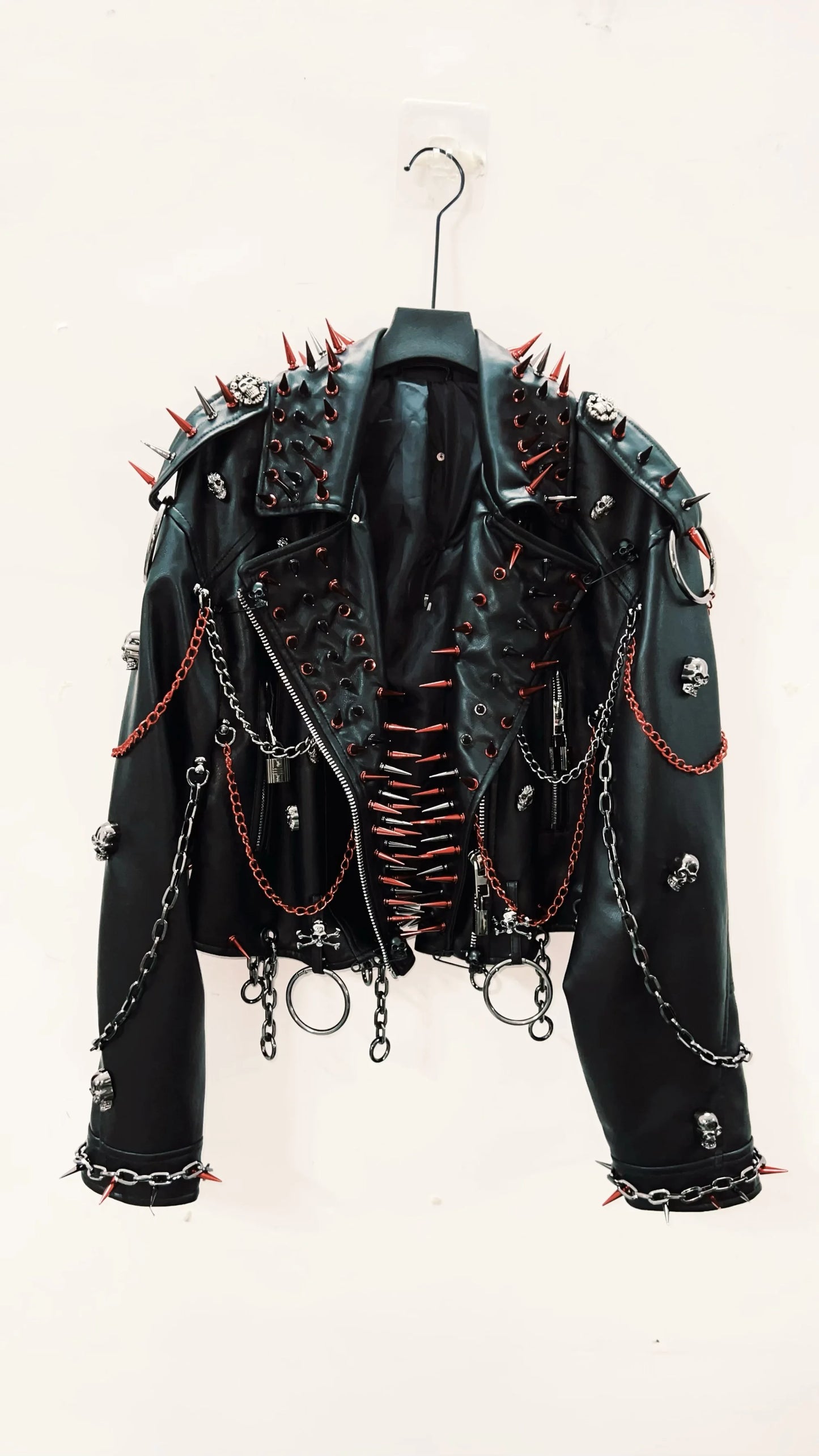 vintage Leather jacket Gothic Leather jacket Punk Leather jacketoversizeLeather jacket Rivet Leather jacket skull Leather jacket