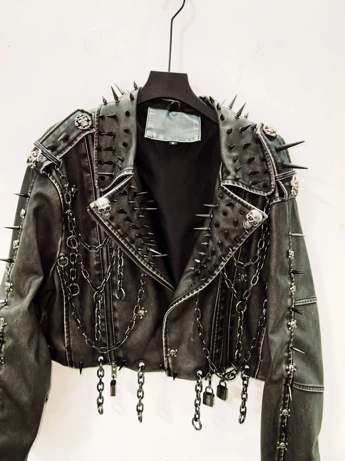 Leather vintage  Jacket Skull Jacket gothic Leather vintage Jacket harajuku  Jacket gothic clothes y2k clothes gothic Jacket