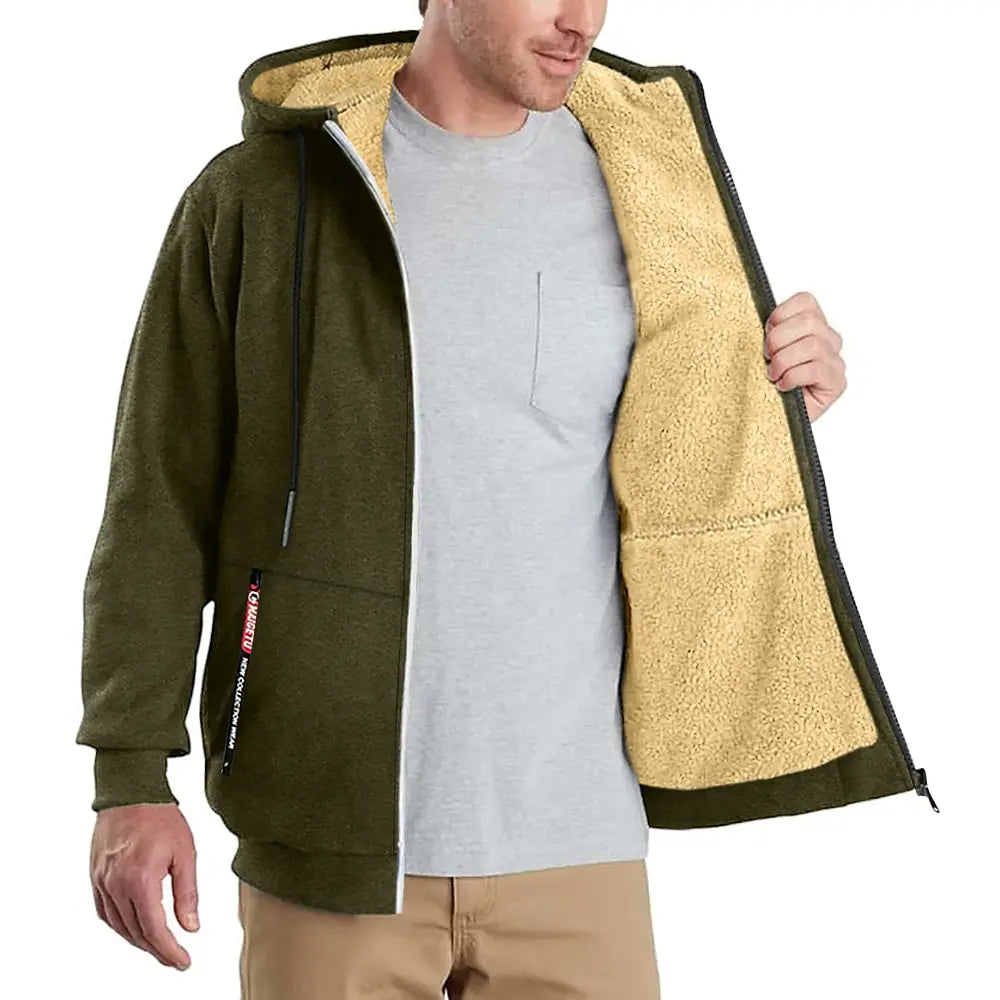 Men's Jacket Winter Camouflage Fleece Thicken Hooded Jackets Male Long Sleeve Coat Casual Zip Up Hoodies Streetwear Men's Coats