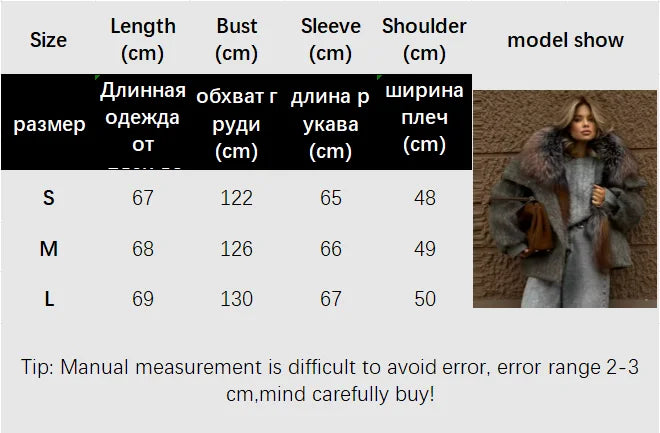 Vintage Thicken Faux Fur Woolen Jacket Women Fashion Hooded Pocket Lantern Sleeve Elastic Waist Coat Winter Female Daily Outwear