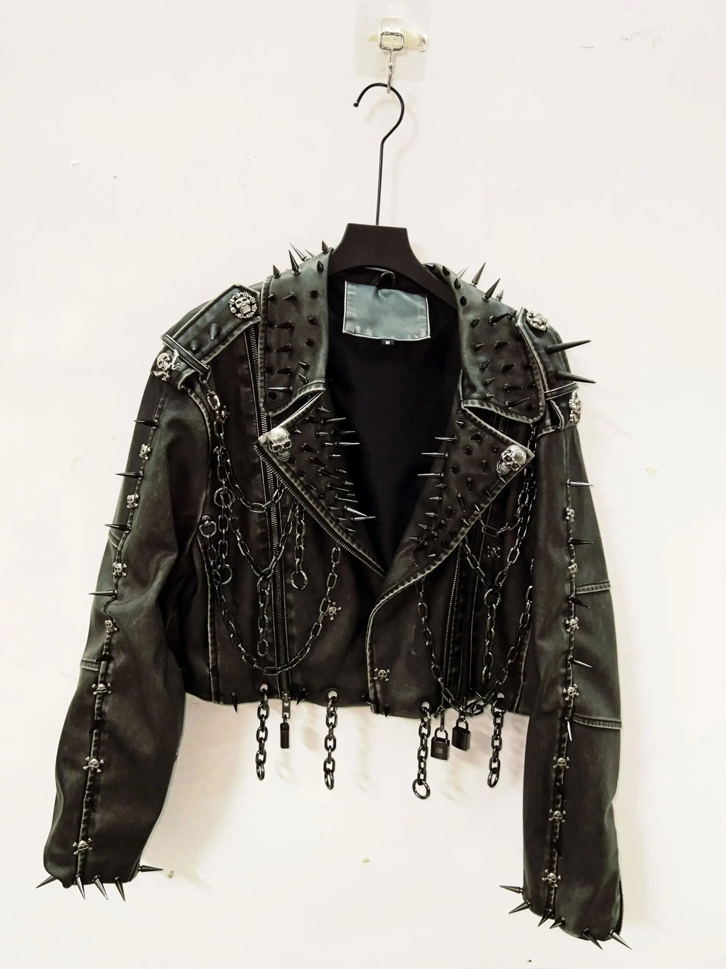 Leather vintage  Jacket Skull Jacket gothic Leather vintage Jacket harajuku  Jacket gothic clothes y2k clothes gothic Jacket