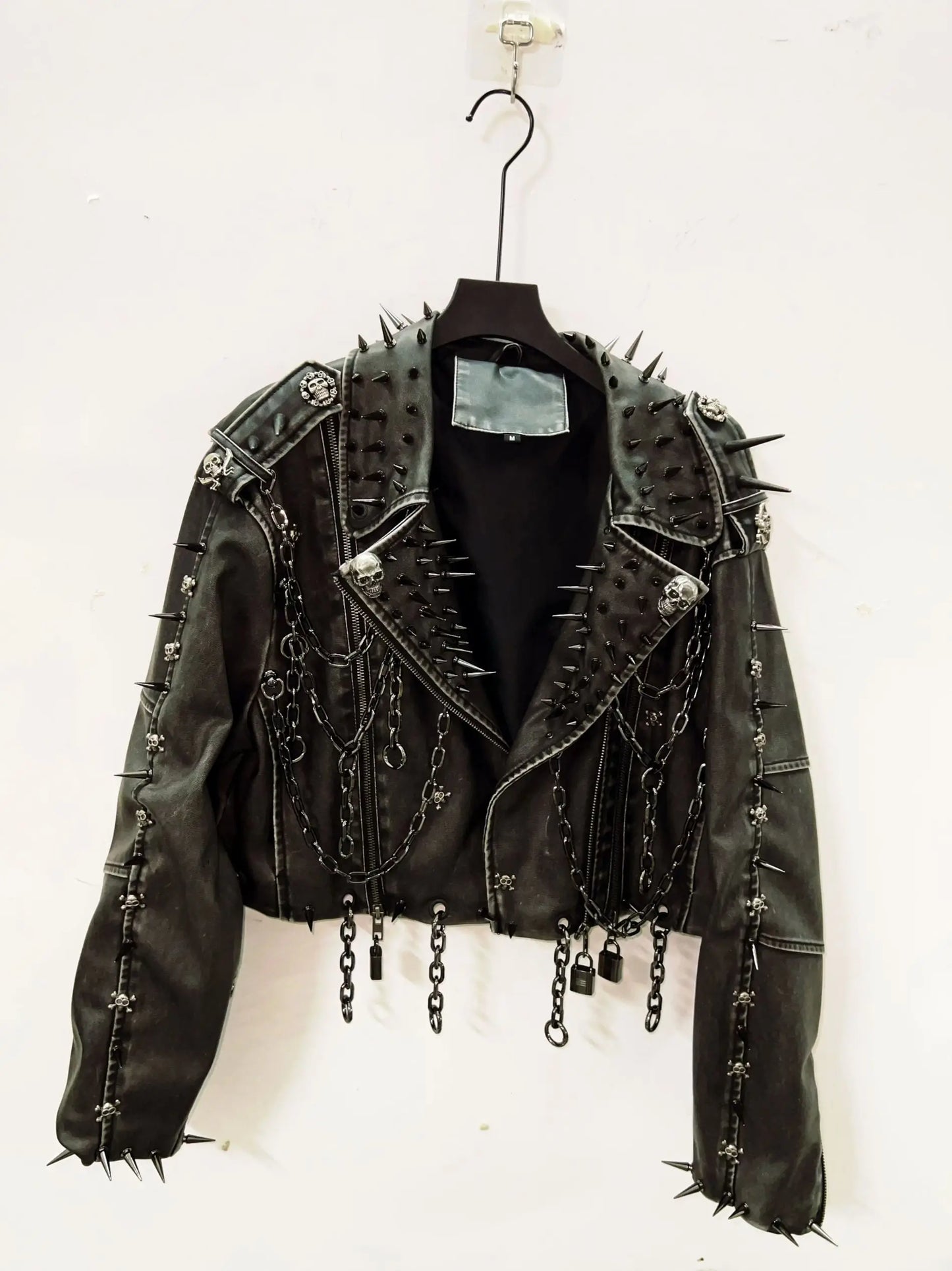 Leather vintage  Jacket Skull Jacket gothic Leather vintage Jacket harajuku  Jacket gothic clothes y2k clothes gothic Jacket
