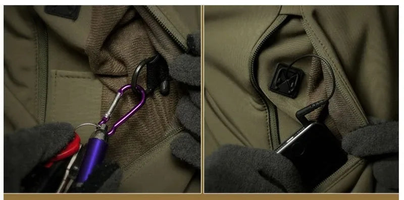 Men's Hooded Casual Military Outdoor Utility Jacket Fashion Sharkskin Soft-Shell Tactical Waterproof Combat Bomber Jacket