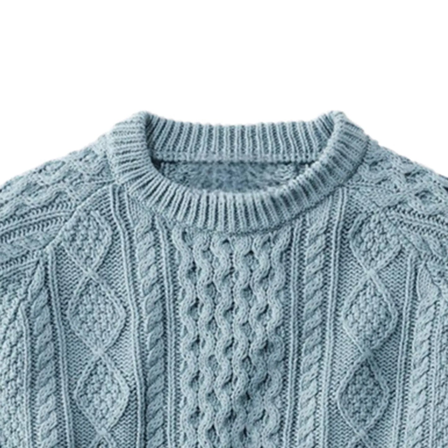 Men's Solid Color Sweaters Youth Casual Fashion Thickened Woven Wool Pullover Tops Streetwear Woolen Mens Knitted Sweaters
