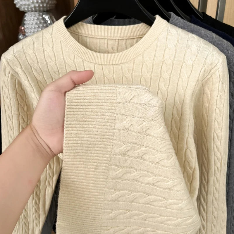 Hot High-End Luxury Man Long-Sleeved Knitwear Round Neck No Pilling No Fading Embroidery Spring New Sweater Leisure MensClothing