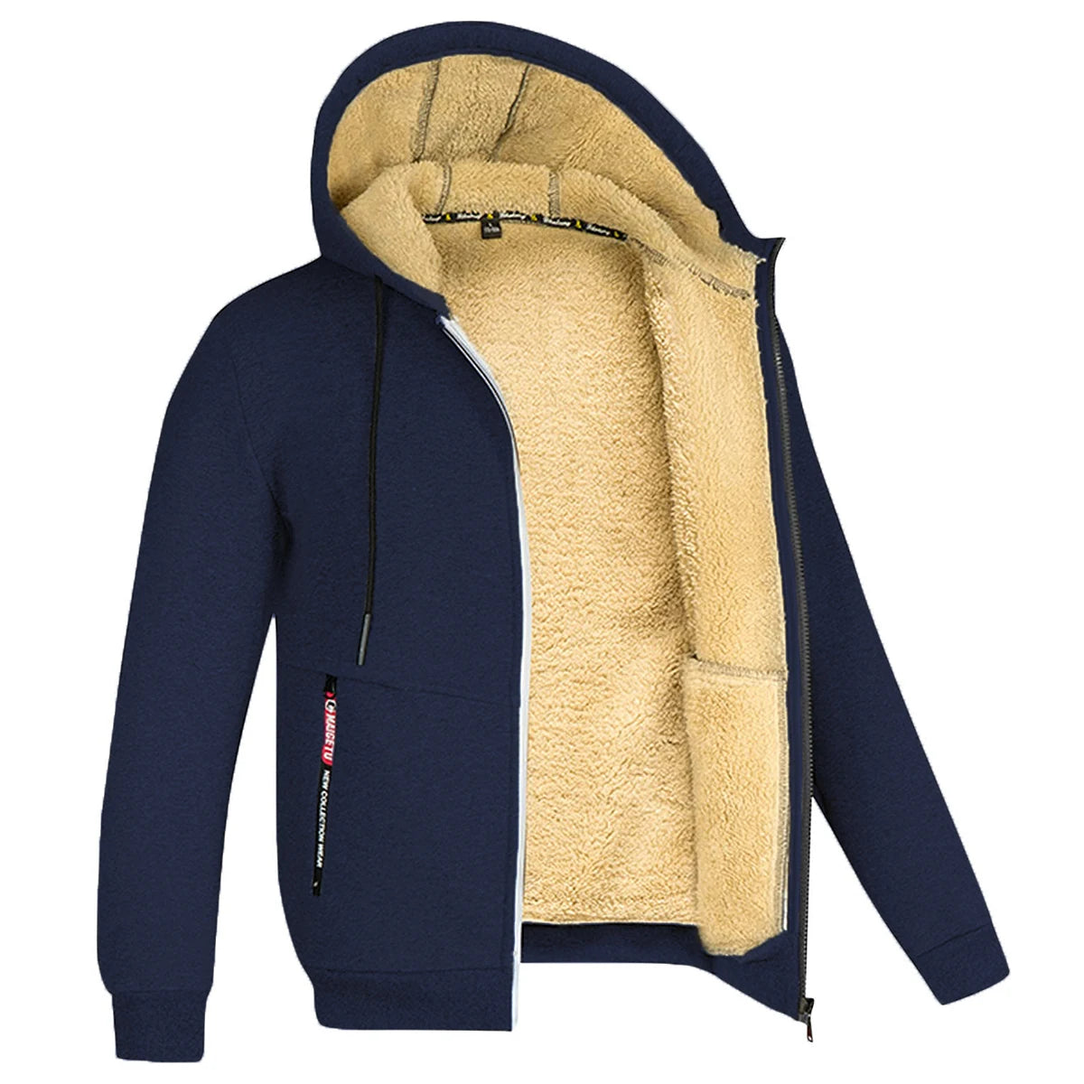 Men's Jacket Winter Camouflage Fleece Thicken Hooded Jackets Male Long Sleeve Coat Casual Zip Up Hoodies Streetwear Men's Coats