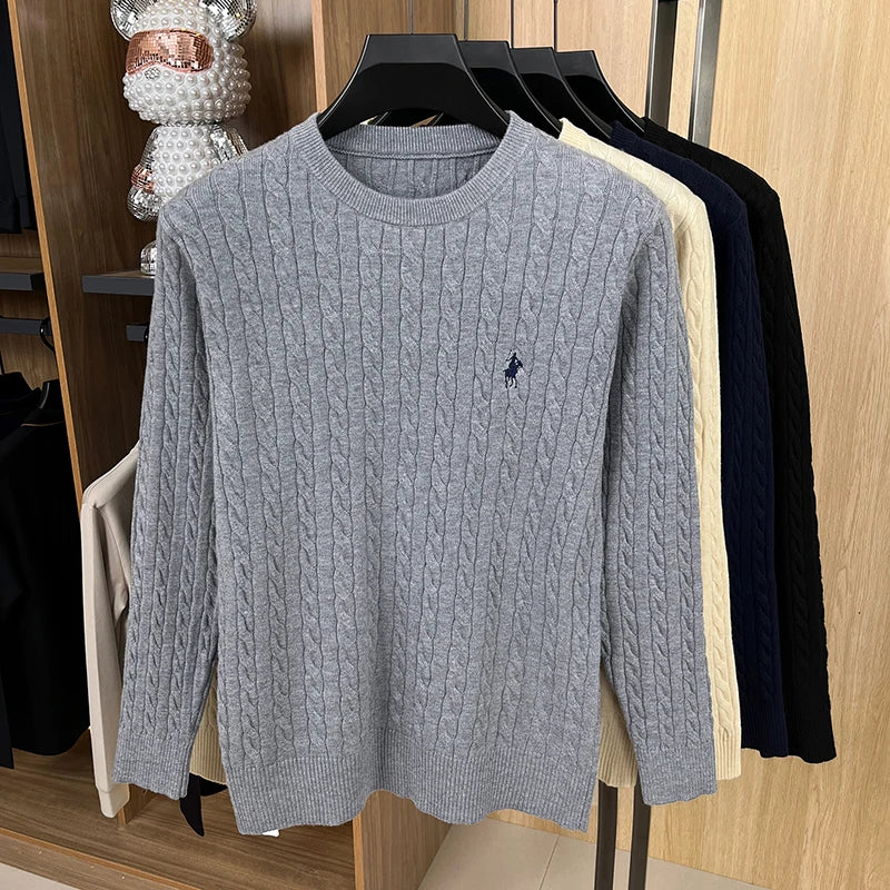 Hot High-End Luxury Man Long-Sleeved Knitwear Round Neck No Pilling No Fading Embroidery Spring New Sweater Leisure MensClothing