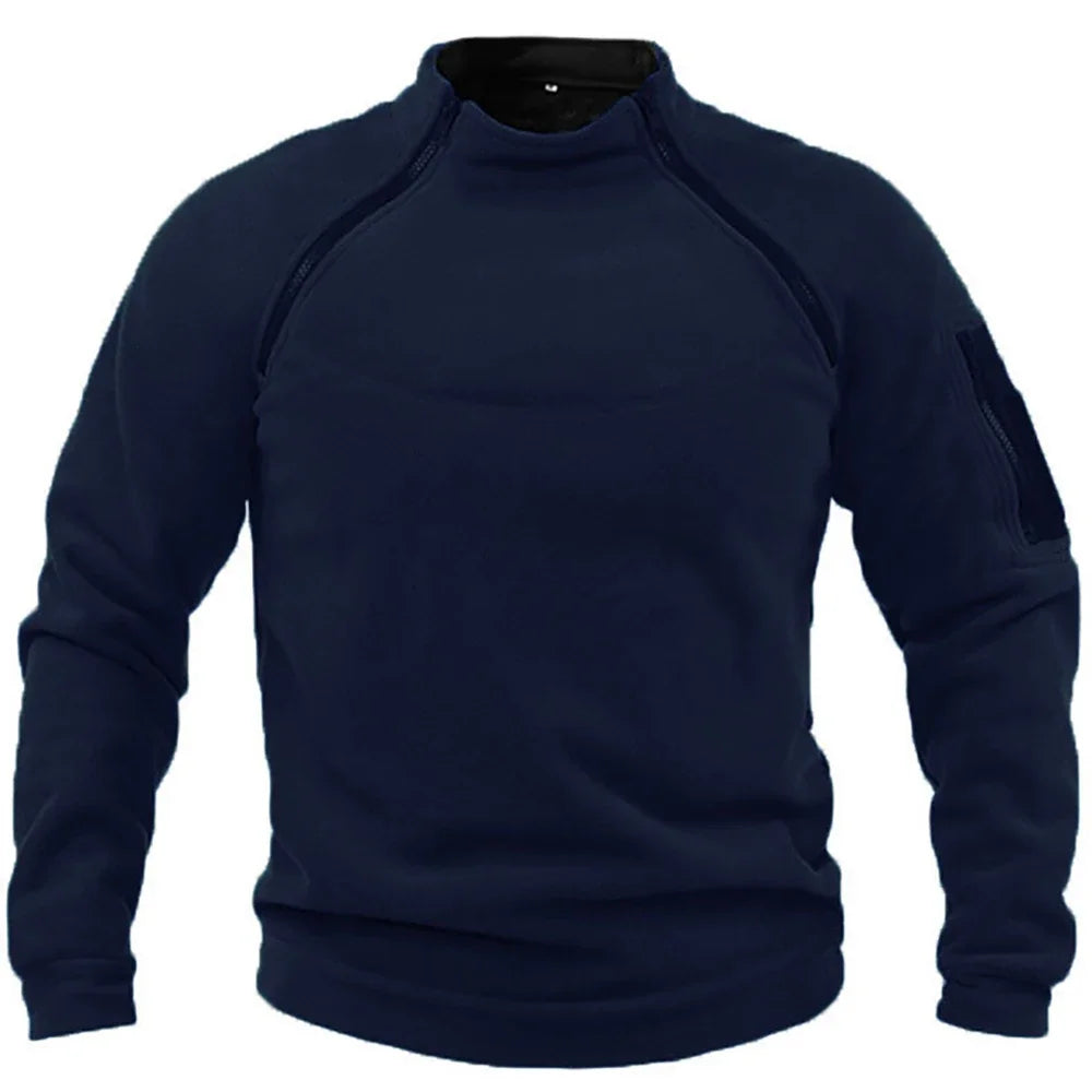 Outdoor Men's TacticalFleece Jacket Clothes Warm Zippers Pullover Men Windproof Coat Thermal Hiking Sweatshirt