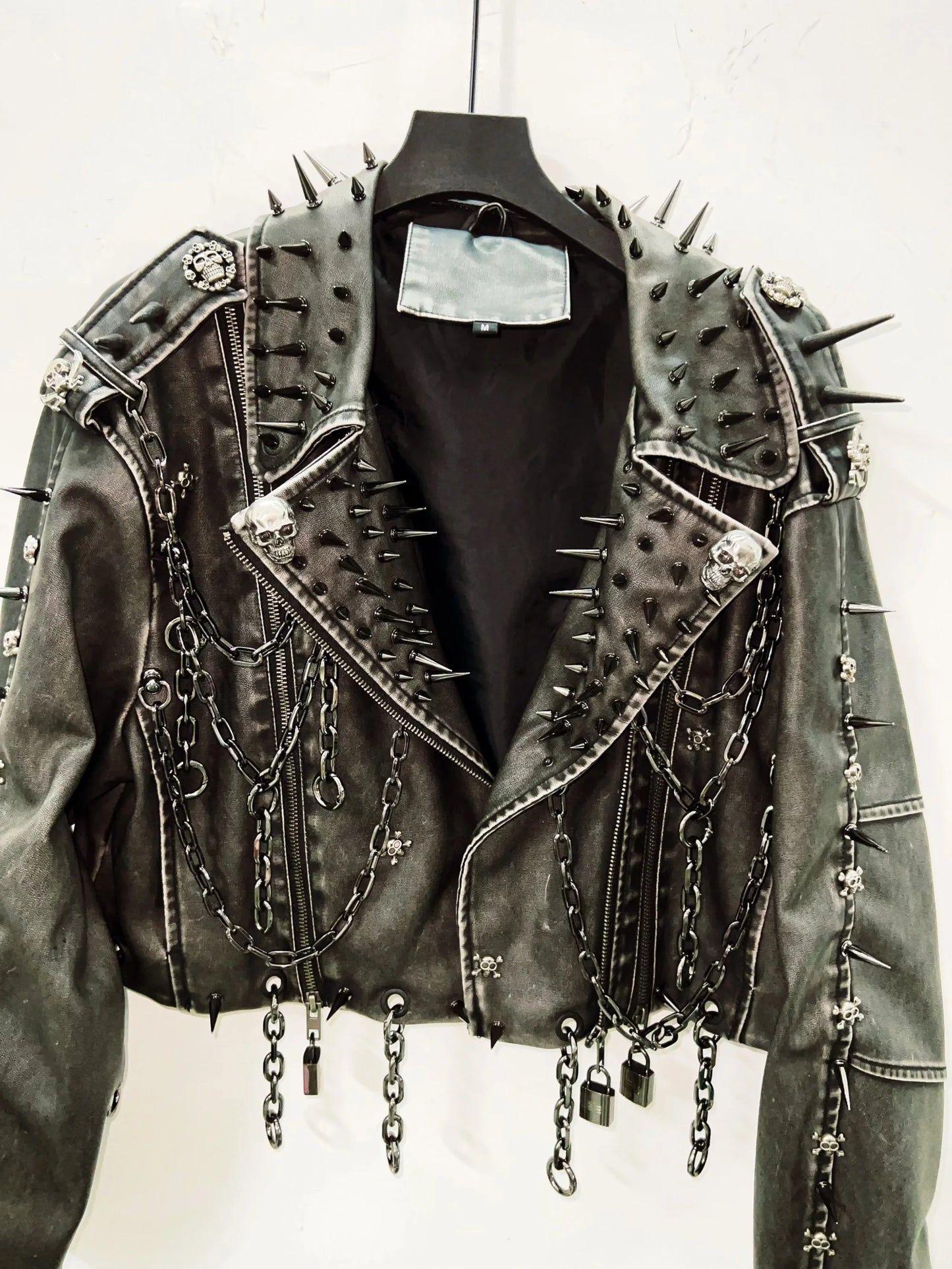 Leather vintage  Jacket Skull Jacket gothic Leather vintage Jacket harajuku  Jacket gothic clothes y2k clothes gothic Jacket