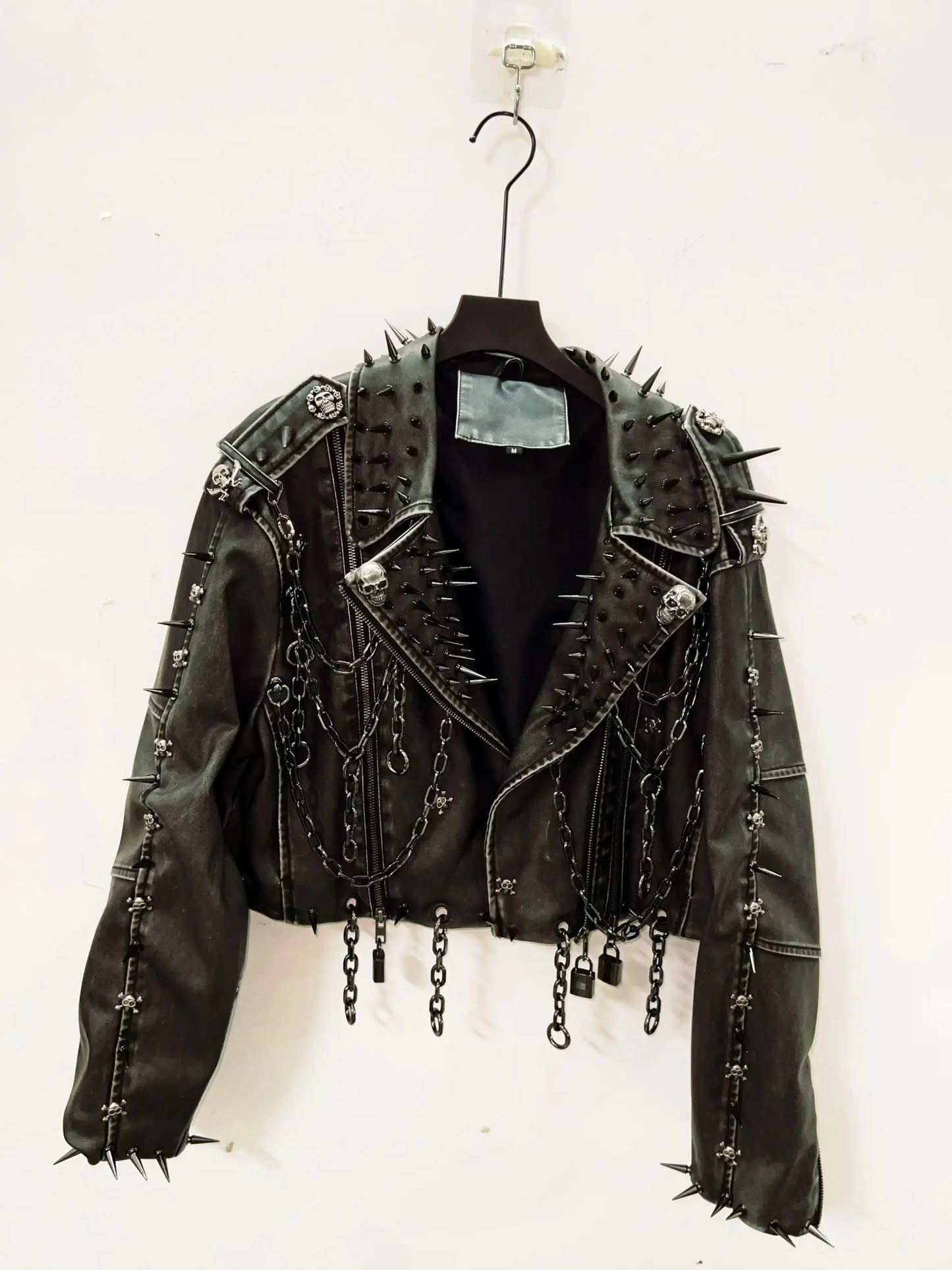 Leather vintage  Jacket Skull Jacket gothic Leather vintage Jacket harajuku  Jacket gothic clothes y2k clothes gothic Jacket