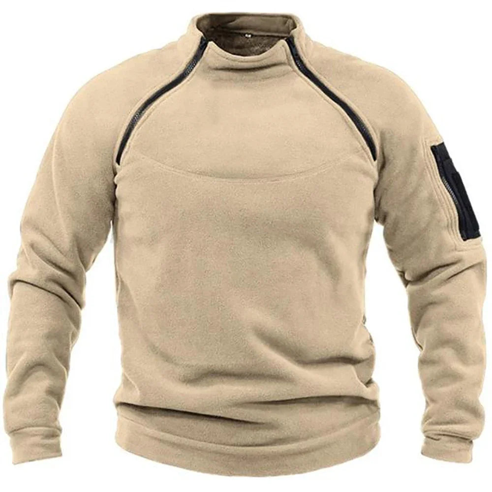 Outdoor Men's TacticalFleece Jacket Clothes Warm Zippers Pullover Men Windproof Coat Thermal Hiking Sweatshirt