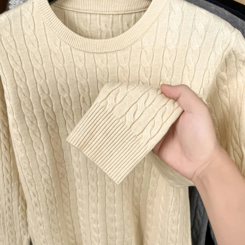 Hot High-End Luxury Man Long-Sleeved Knitwear Round Neck No Pilling No Fading Embroidery Spring New Sweater Leisure MensClothing