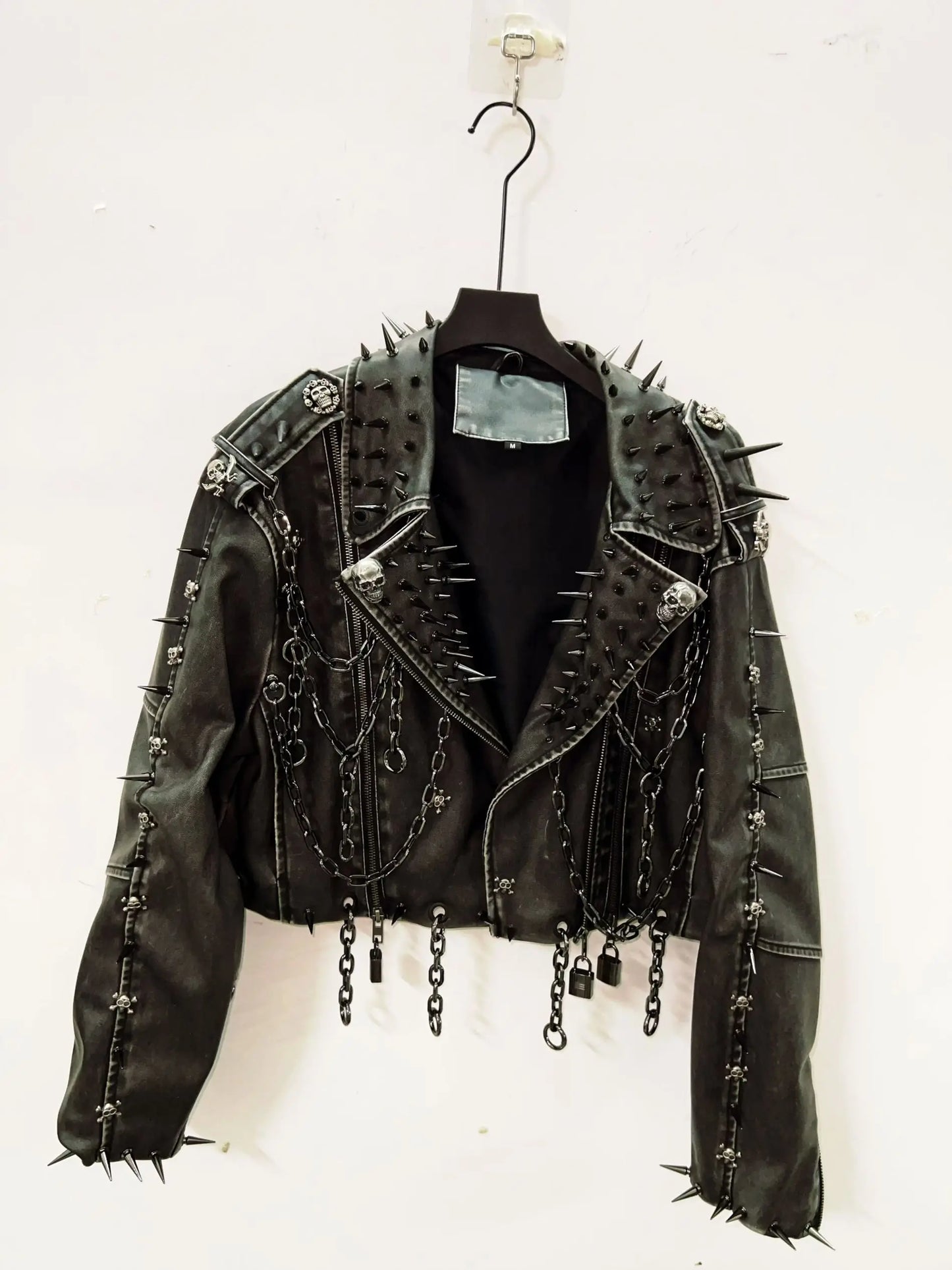 Leather vintage  Jacket Skull Jacket gothic Leather vintage Jacket harajuku  Jacket gothic clothes y2k clothes gothic Jacket
