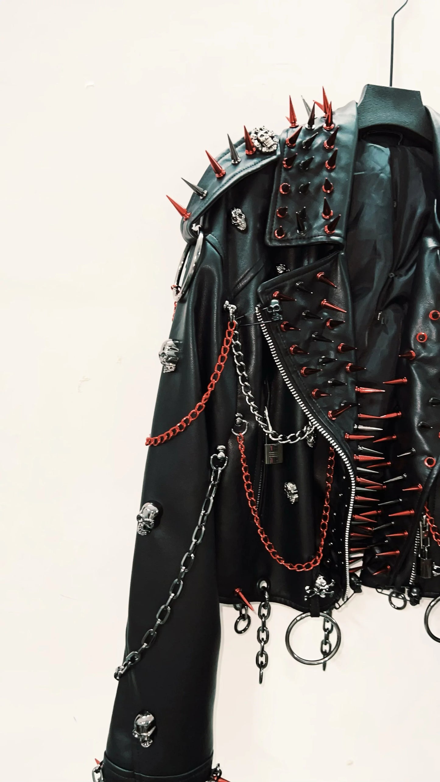 vintage Leather jacket Gothic Leather jacket Punk Leather jacketoversizeLeather jacket Rivet Leather jacket skull Leather jacket