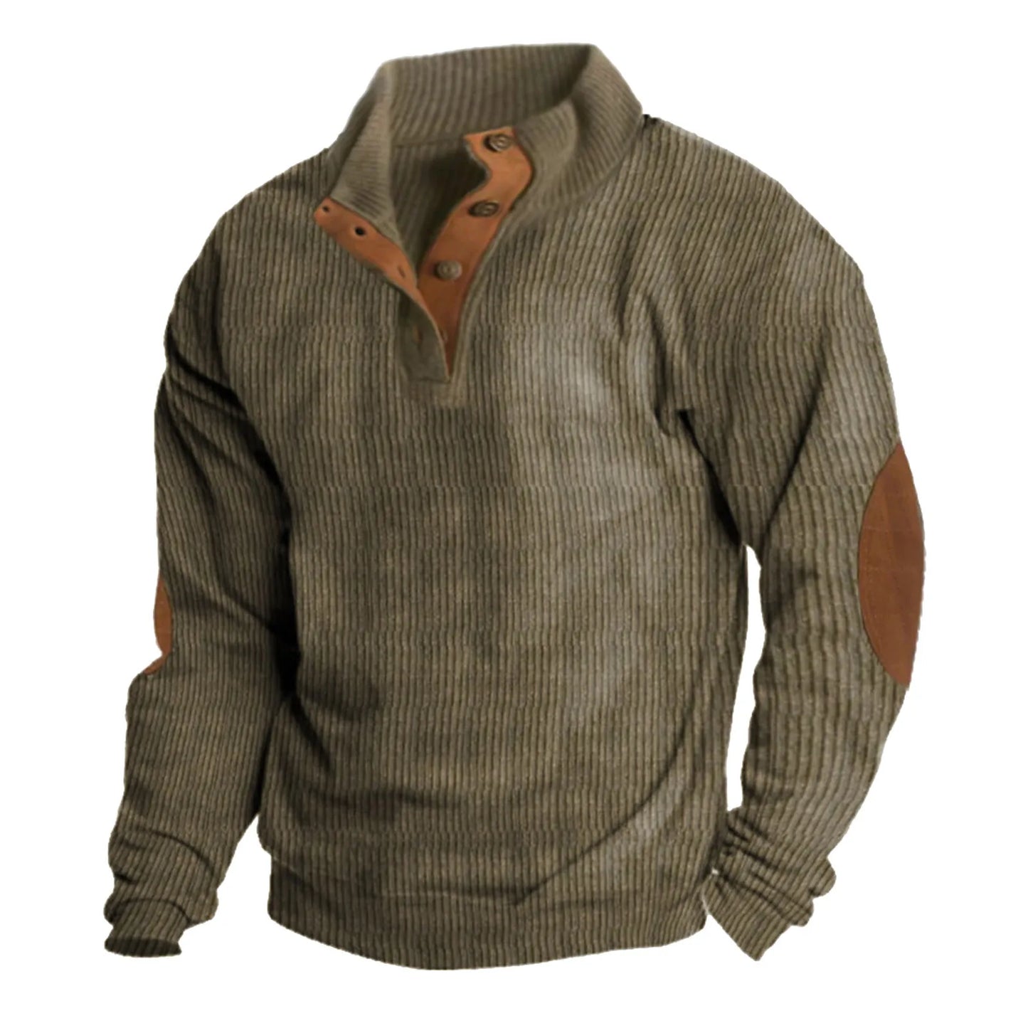Mens Casual Sweater Tops Loose Comfortable Buckle Stand Neck Long Sleeve Knitwear Hoodie Plus Size Mens Band Knitting Pullovers