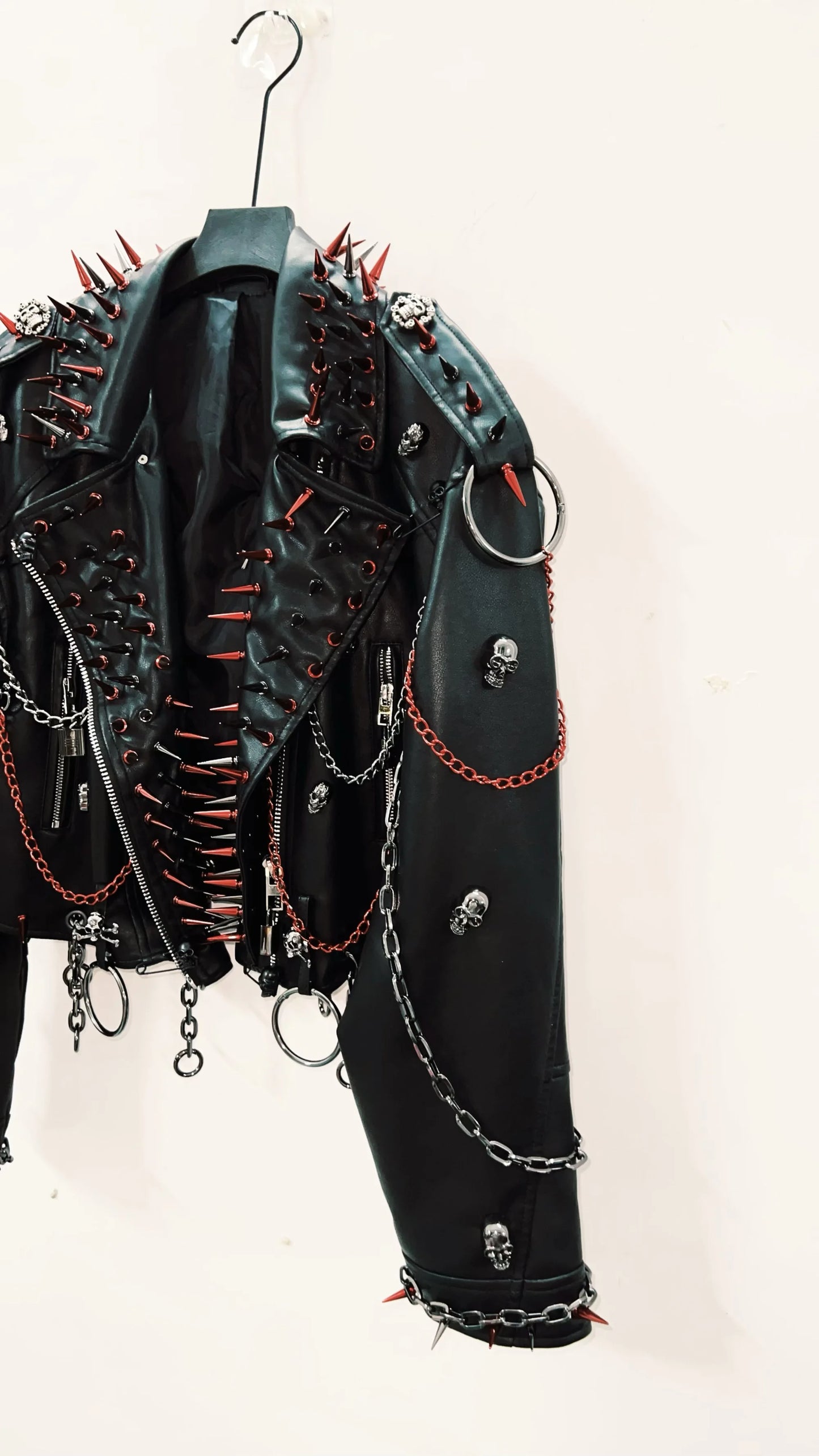 vintage Leather jacket Gothic Leather jacket Punk Leather jacketoversizeLeather jacket Rivet Leather jacket skull Leather jacket