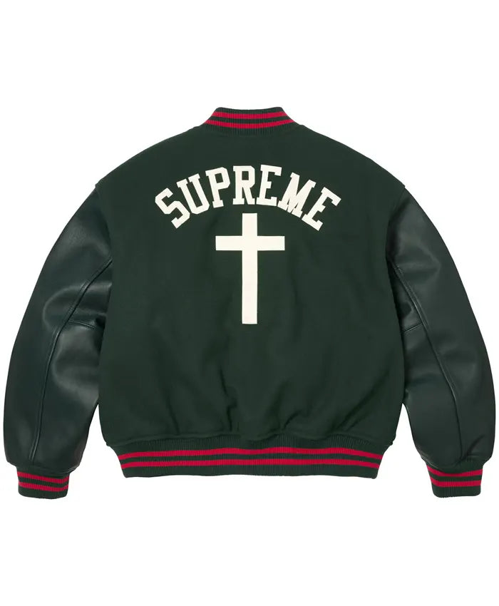 Supreme SS26 Cross Varsity Jacket - Recreated Inspired Edition