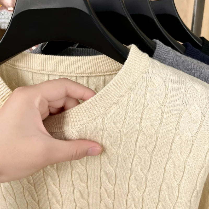 Hot High-End Luxury Man Long-Sleeved Knitwear Round Neck No Pilling No Fading Embroidery Spring New Sweater Leisure MensClothing