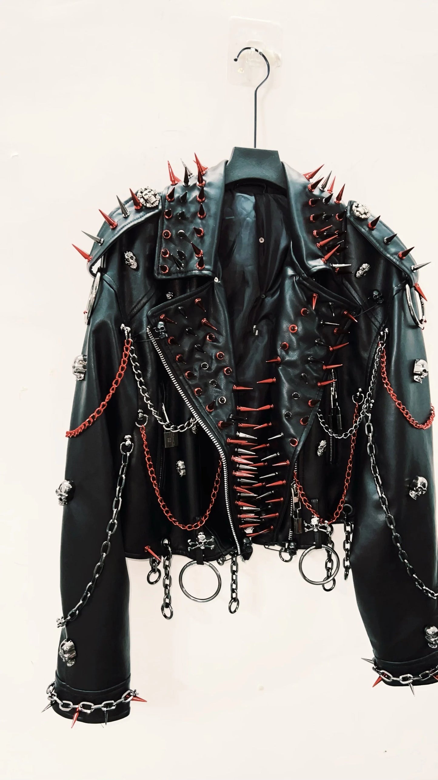 vintage Leather jacket Gothic Leather jacket Punk Leather jacketoversizeLeather jacket Rivet Leather jacket skull Leather jacket