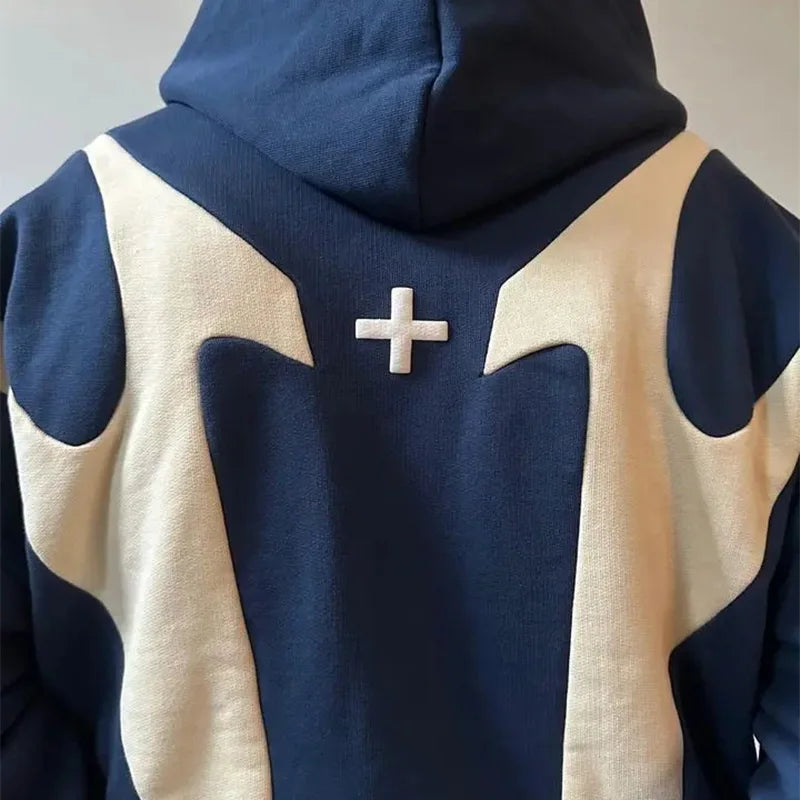 American Retro Letter Printed Devil Pattern Hoodie Y2k Harajuku Casual Couple Zipper Hoodies Sweatshirt Fashion Men's Clothing
