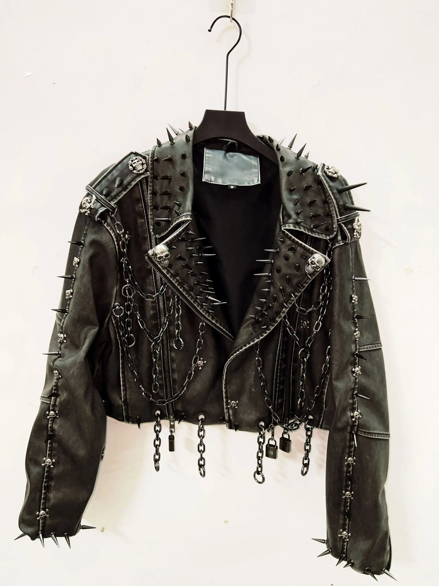 Leather vintage  Jacket Skull Jacket gothic Leather vintage Jacket harajuku  Jacket gothic clothes y2k clothes gothic Jacket