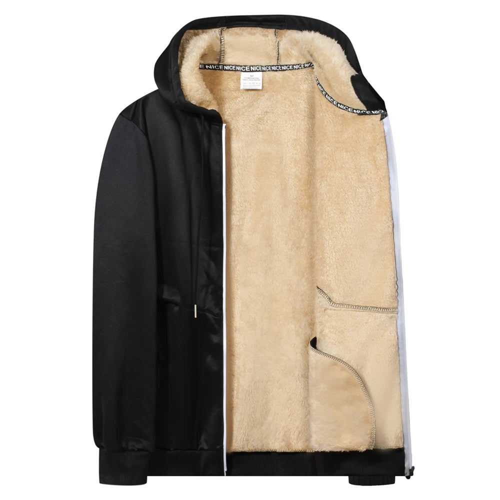 Men's Jacket Winter Camouflage Fleece Thicken Hooded Jackets Male Long Sleeve Coat Casual Zip Up Hoodies Streetwear Men's Coats