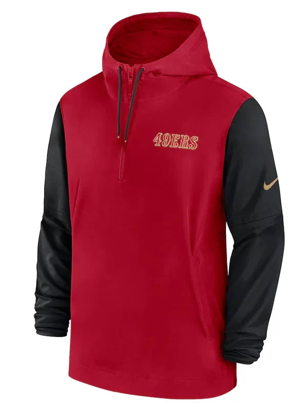 San Francisco 49ers Sideline Pre-Game Half-Zip Hoodie - Recreated Inspired Edition Jacket