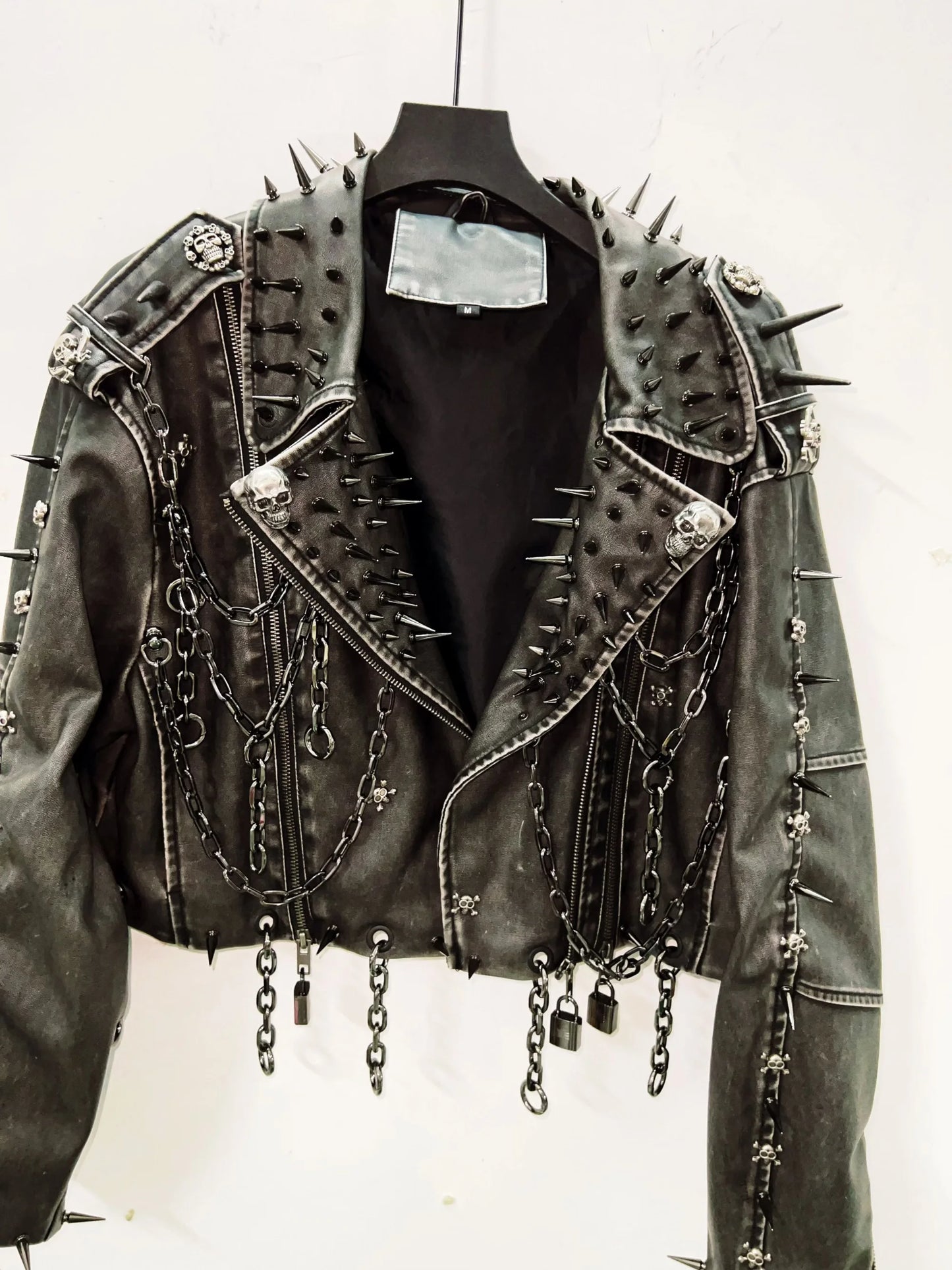 Leather vintage  Jacket Skull Jacket gothic Leather vintage Jacket harajuku  Jacket gothic clothes y2k clothes gothic Jacket