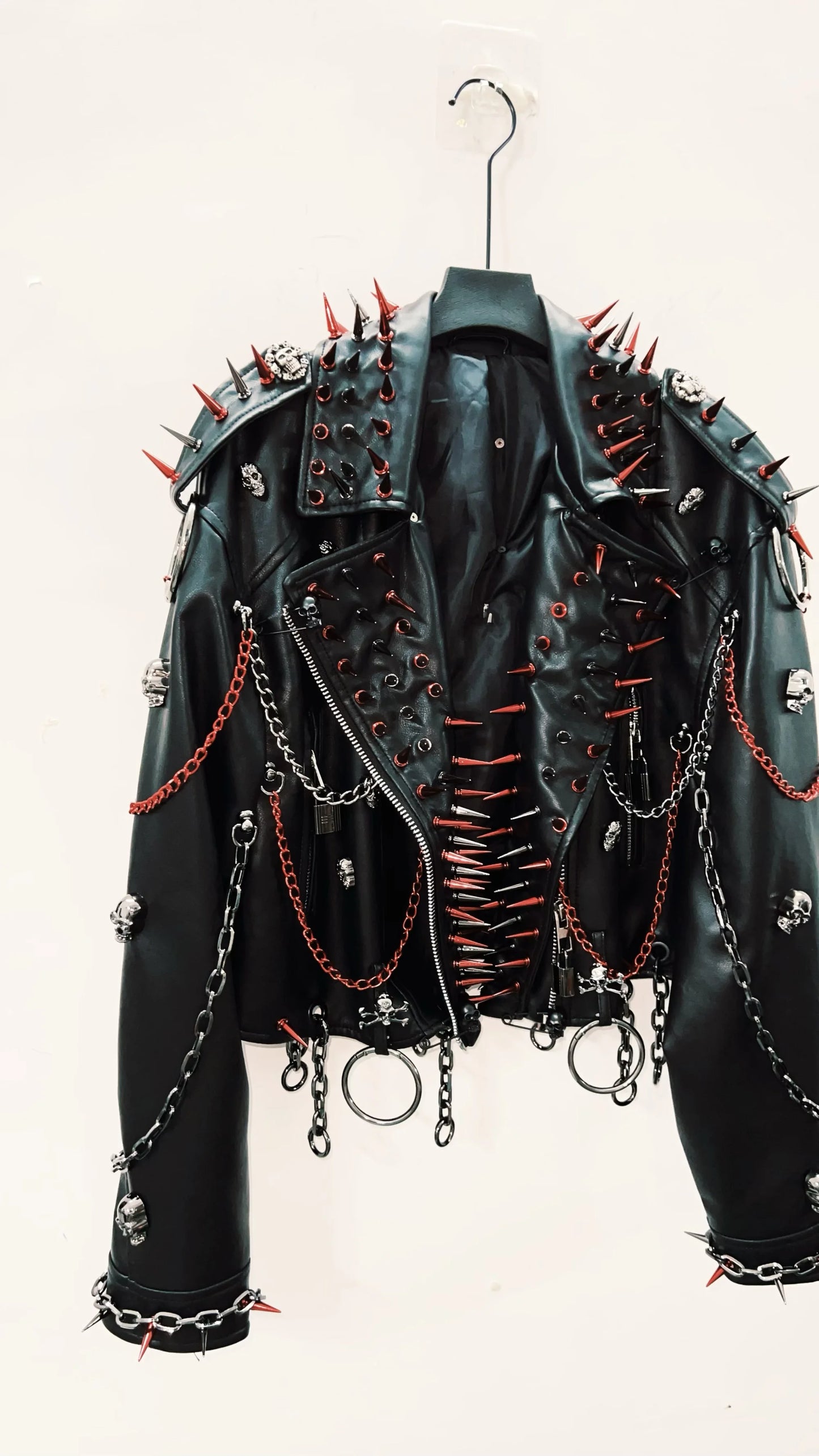 vintage Leather jacket Gothic Leather jacket Punk Leather jacketoversizeLeather jacket Rivet Leather jacket skull Leather jacket
