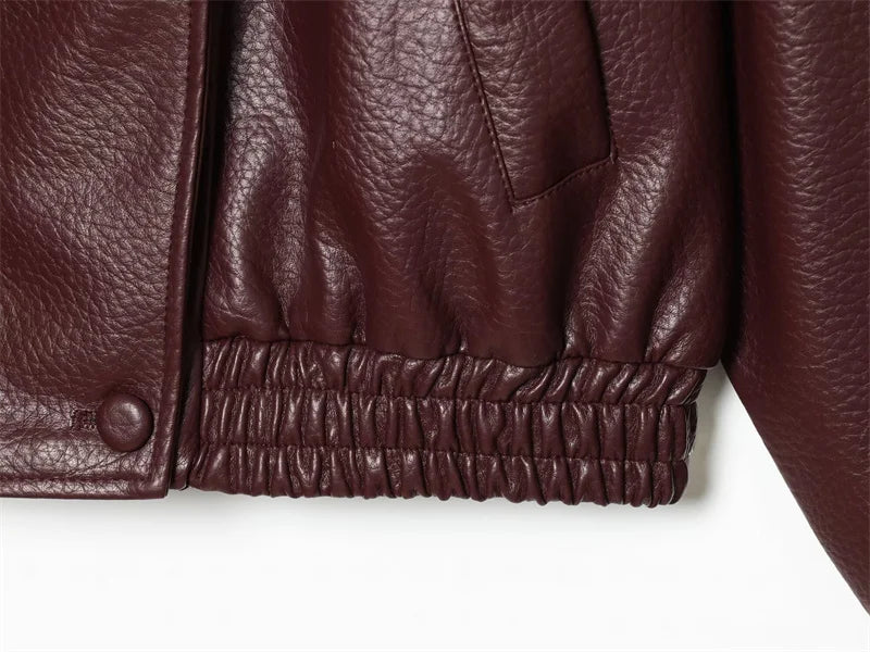 Women's Faux Leather Jacket New Fashion Long Sleeve Versatile Jacket Personality Chic Women Coat Autumn Winter Ladies Outerwear
