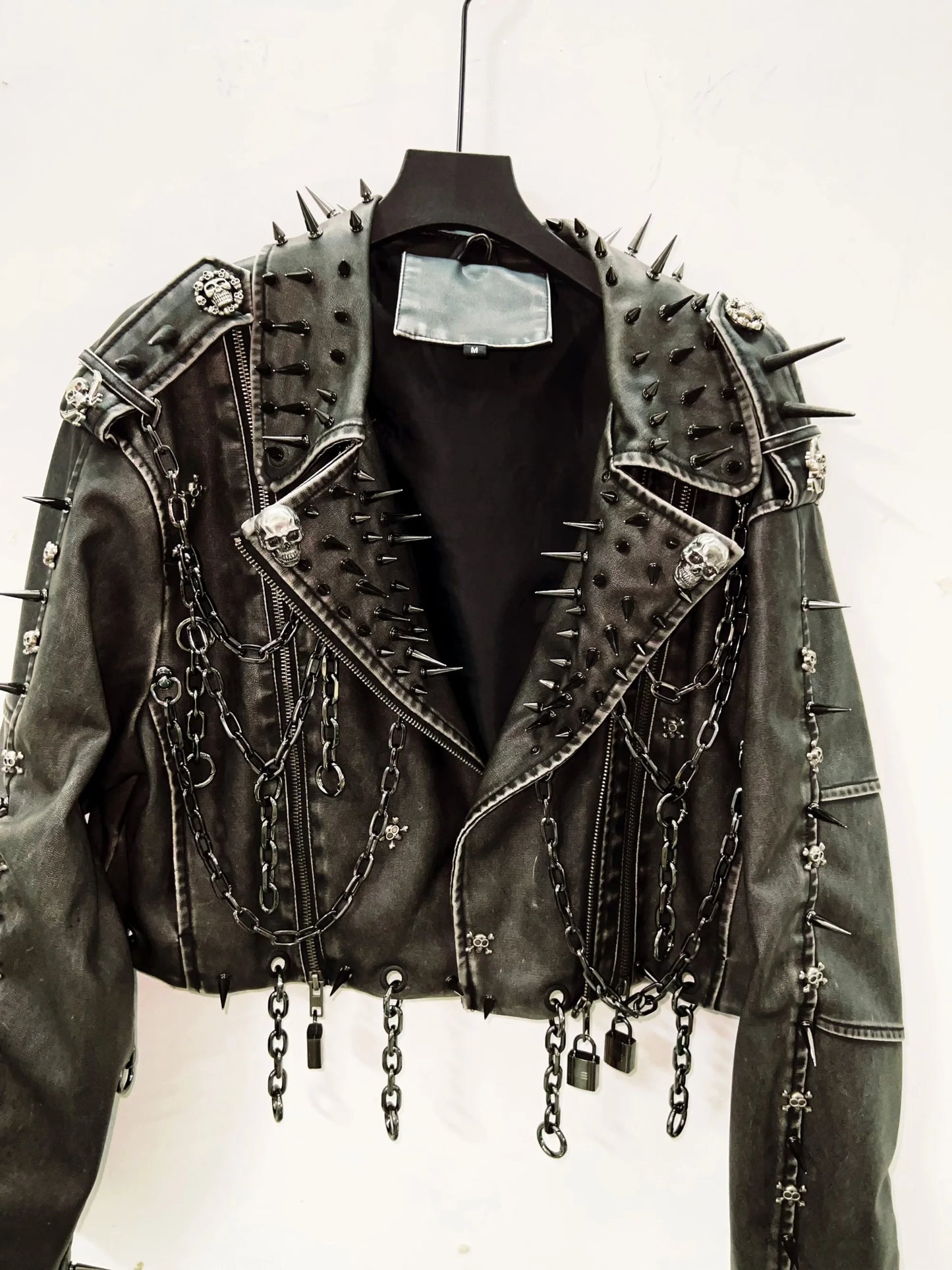 Leather vintage  Jacket Skull Jacket gothic Leather vintage Jacket harajuku  Jacket gothic clothes y2k clothes gothic Jacket