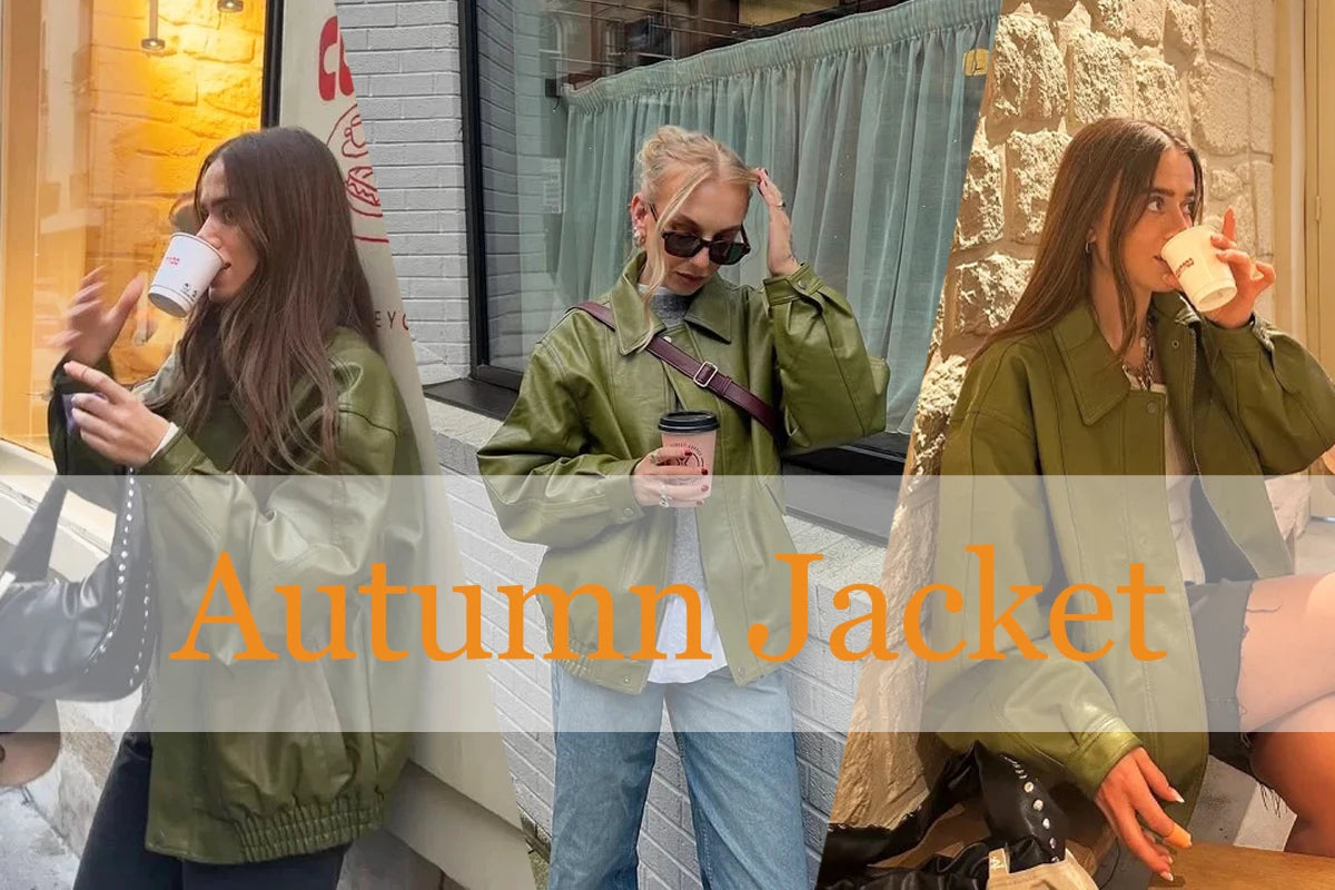 Suninheart Autumn and Winter Faux Leather Jackets for Women 2025 Dropped Shoulder Oversized Jacket Coat Belted Corset Jacket