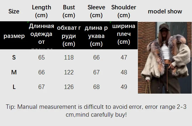 Vintage Thicken Faux Fur Woolen Jacket Women Fashion Hooded Pocket Lantern Sleeve Elastic Waist Coat Winter Female Daily Outwear