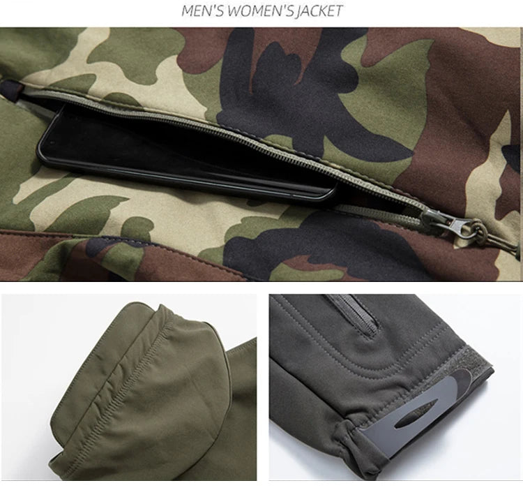 Lurker Shark Skin Soft Shell Tactical Jacket Men Waterproof Fleece Hooded Coat Hunt Clothes Autumn New Outdoor Camouflage Jacket