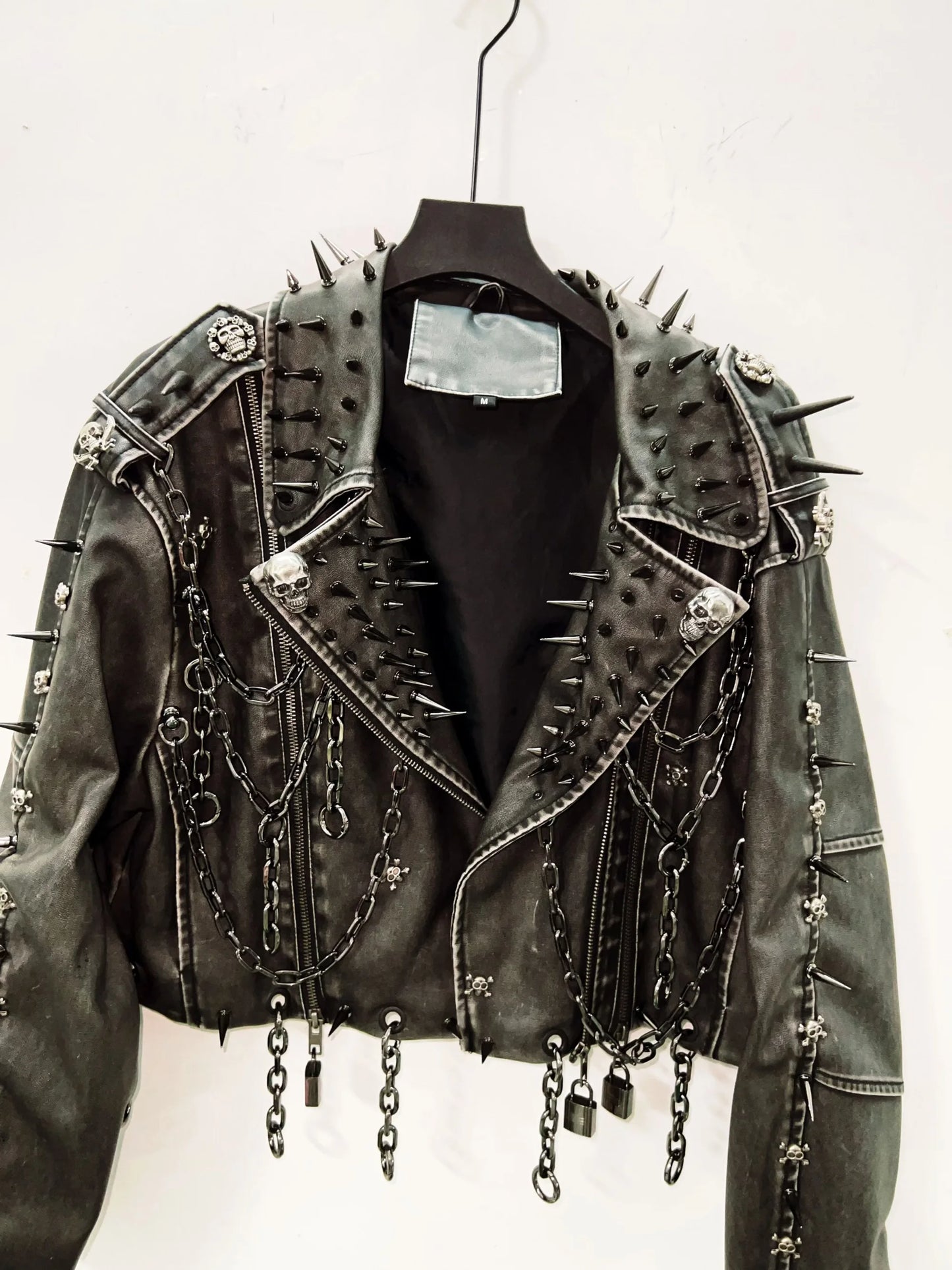 Leather vintage  Jacket Skull Jacket gothic Leather vintage Jacket harajuku  Jacket gothic clothes y2k clothes gothic Jacket