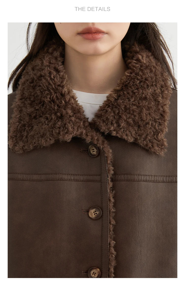 CHIC VEN Women Faux Leather Jacket Coat Loose Casual Reversible Mid Length PU Overcoat Retro Ladies Outerwear Autumn Winter 2025