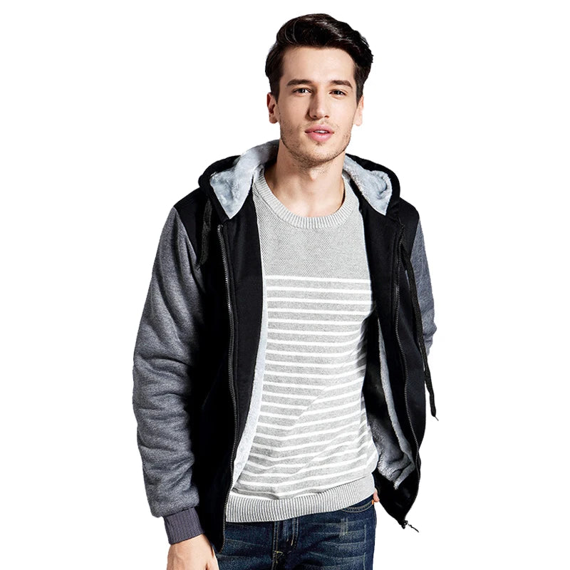 Men's Jacket Winter Camouflage Fleece Thicken Hooded Jackets Male Long Sleeve Coat Casual Zip Up Hoodies Streetwear Men's Coats