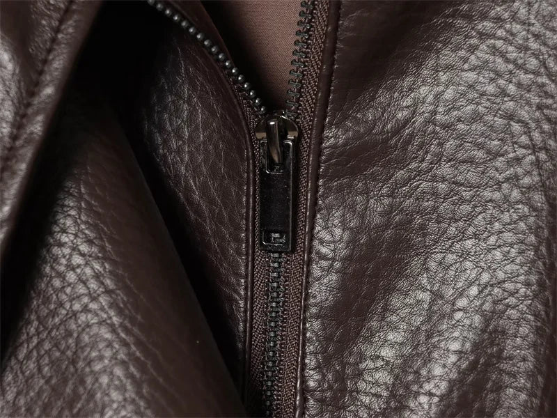 Women's Faux Leather Jacket New Fashion Long Sleeve Versatile Jacket Personality Chic Women Coat Autumn Winter Ladies Outerwear