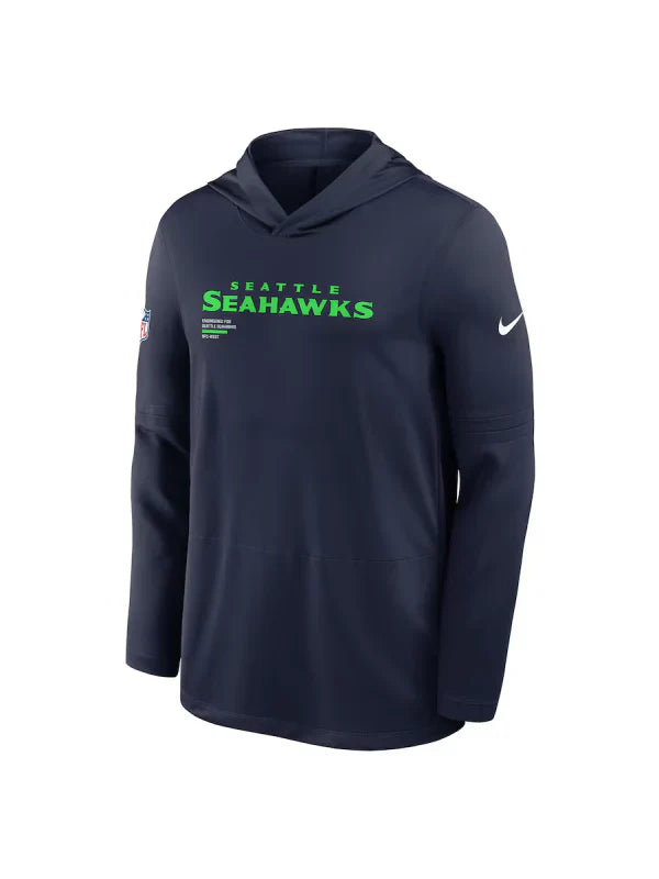 Seattle Seahawks Sideline Performance Long Sleeve Hoodie - Recreated Inspired Edition T-Shirt