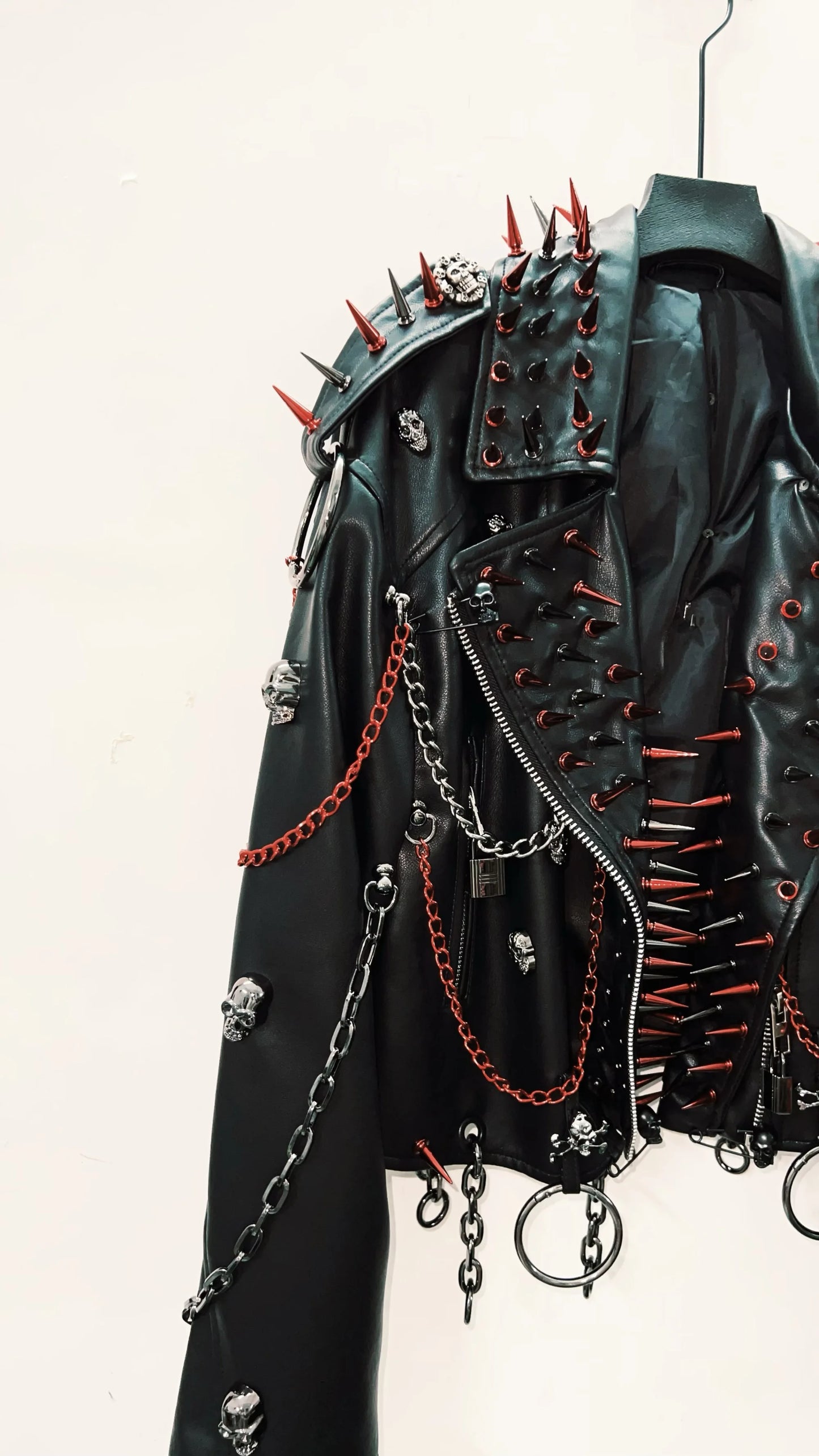 vintage Leather jacket Gothic Leather jacket Punk Leather jacketoversizeLeather jacket Rivet Leather jacket skull Leather jacket