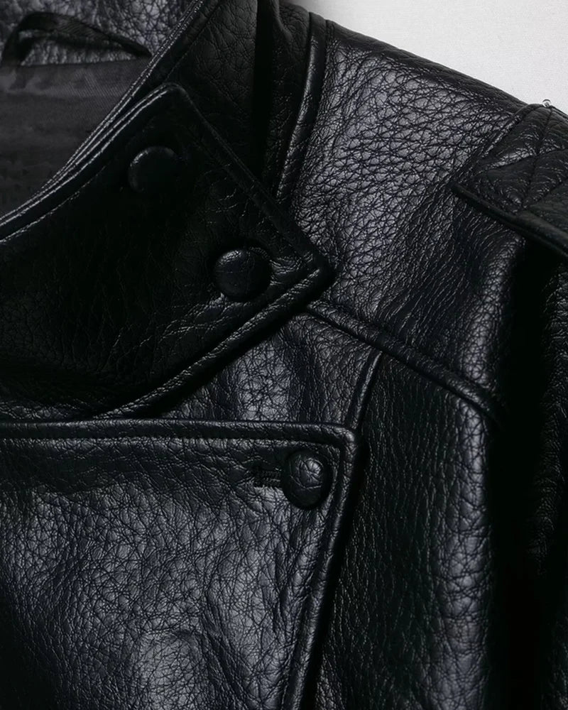 Women's Faux Leather Jacket New Fashion Long Sleeve Versatile Jacket Personality Chic Women Coat Autumn Winter Ladies Outerwear