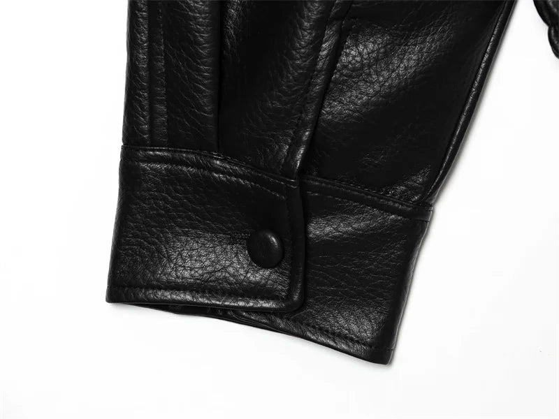 Women's Faux Leather Jacket New Fashion Long Sleeve Versatile Jacket Personality Chic Women Coat Autumn Winter Ladies Outerwear
