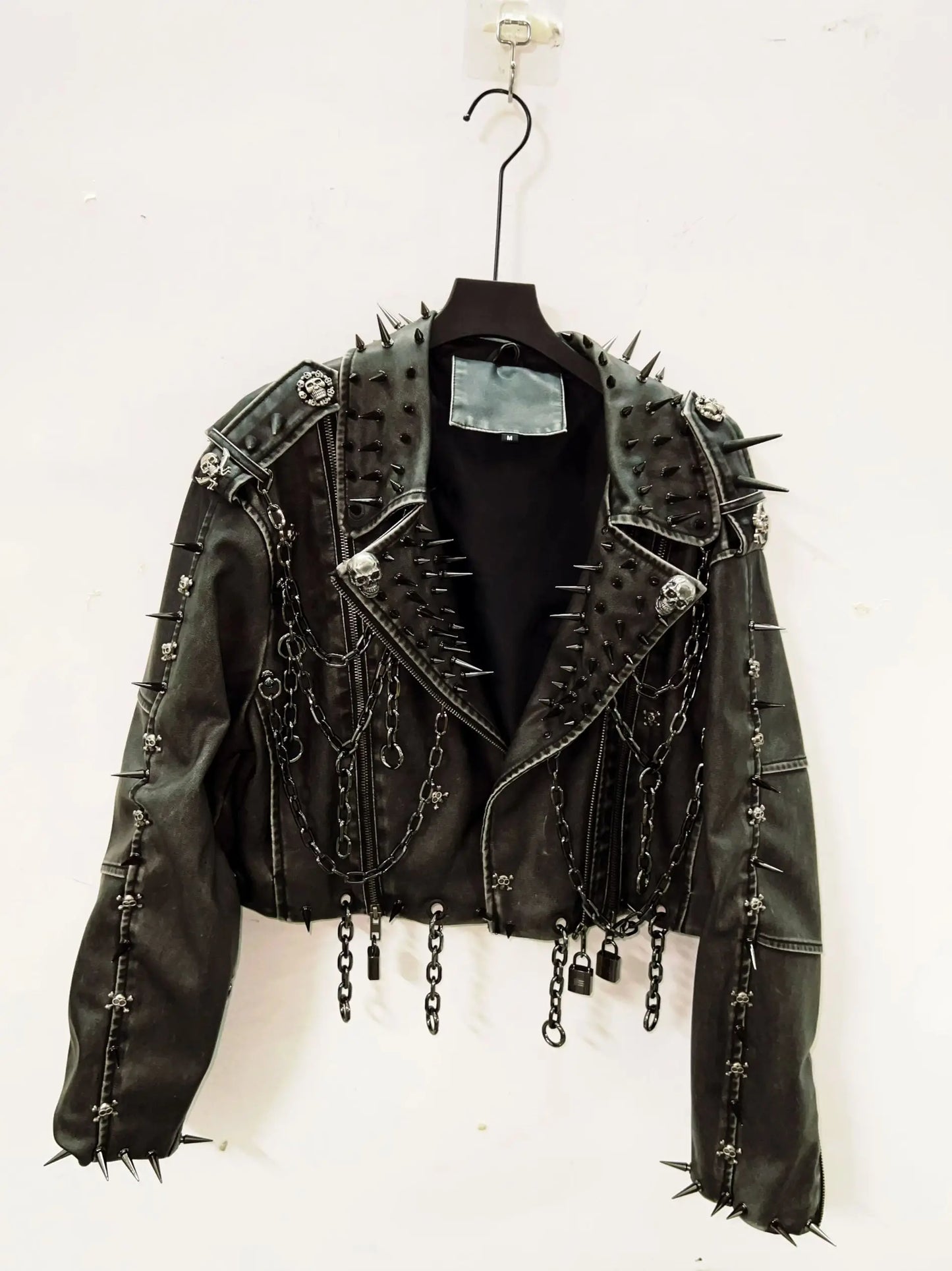 Leather vintage  Jacket Skull Jacket gothic Leather vintage Jacket harajuku  Jacket gothic clothes y2k clothes gothic Jacket