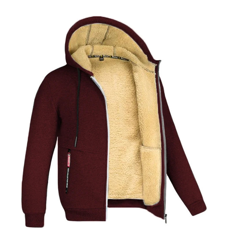 Men's Jacket Winter Camouflage Fleece Thicken Hooded Jackets Male Long Sleeve Coat Casual Zip Up Hoodies Streetwear Men's Coats