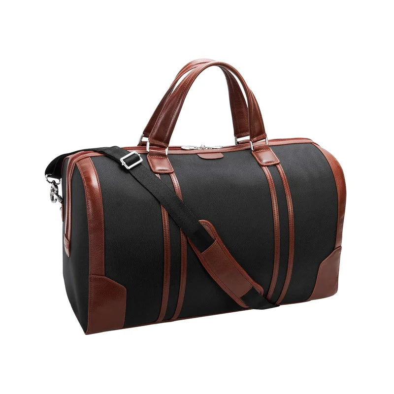 Stylish Black And Brown Mens Duffle Bag Travel