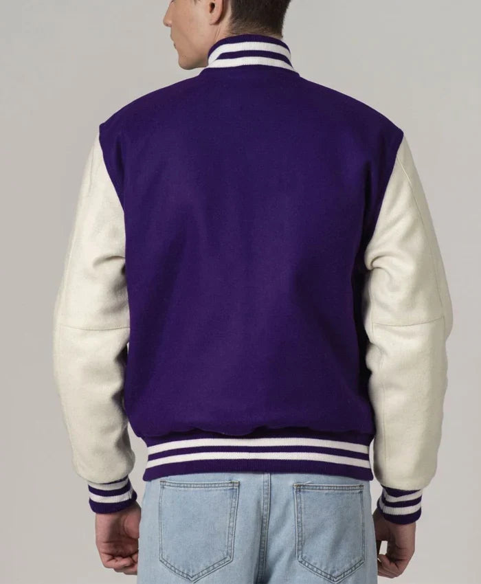 Stylish Purple And White Varsity Jacket - Recreated Inspired Edition Unisex