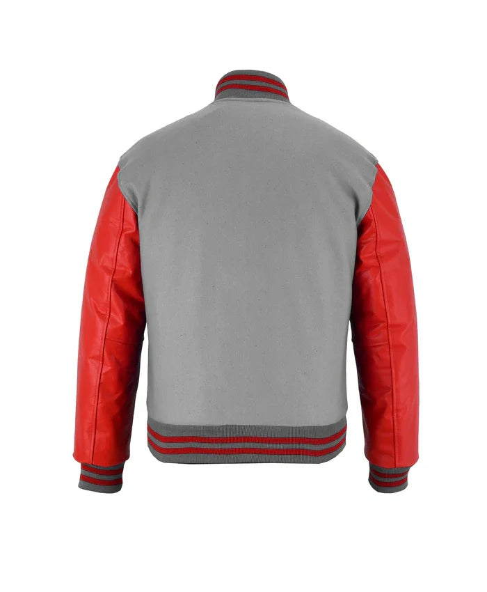 Stylish Red And Grey Lettermen Varsity Jacket - Recreated Inspired Edition